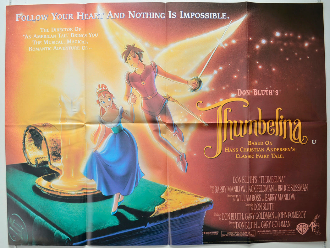 Thumbelina Original Quad Poster - Film Poster - Movie Poster  