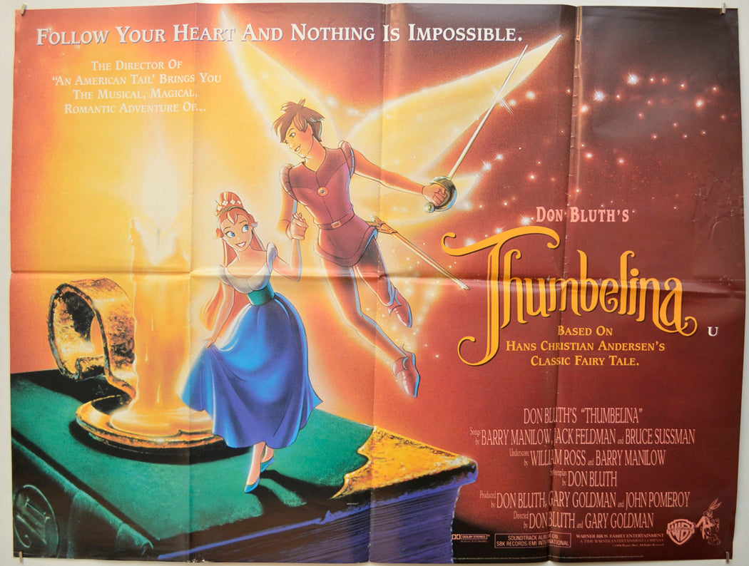 Thumbelina Original Quad Poster - Film Poster - Movie Poster