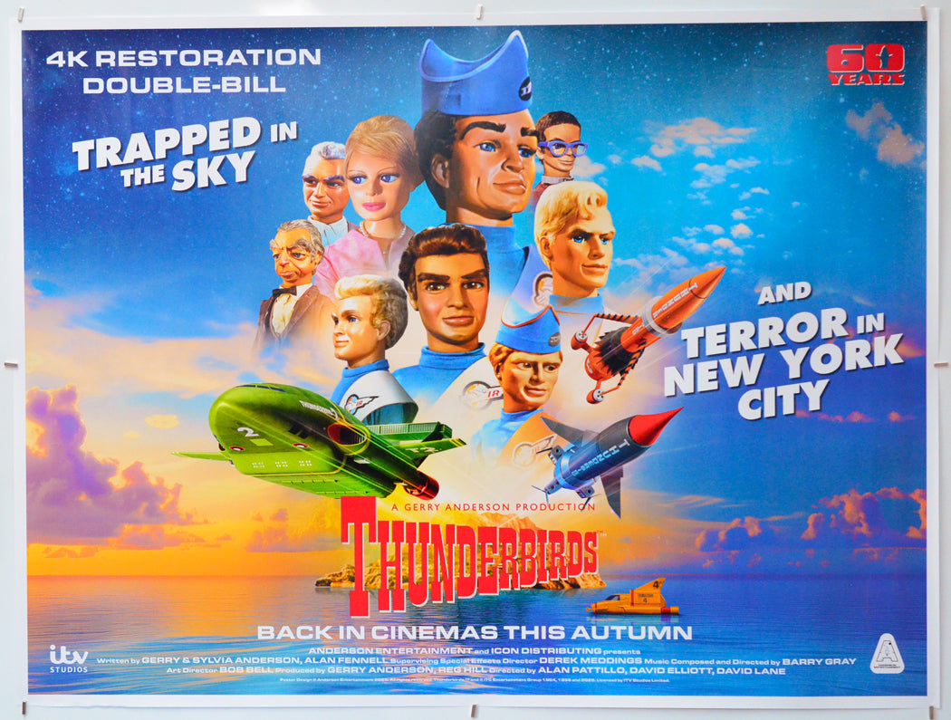 Thunderbirds Trapped in the Sky and Terror in New York City - Original Quad Poster - Film Poster - Movie Poster