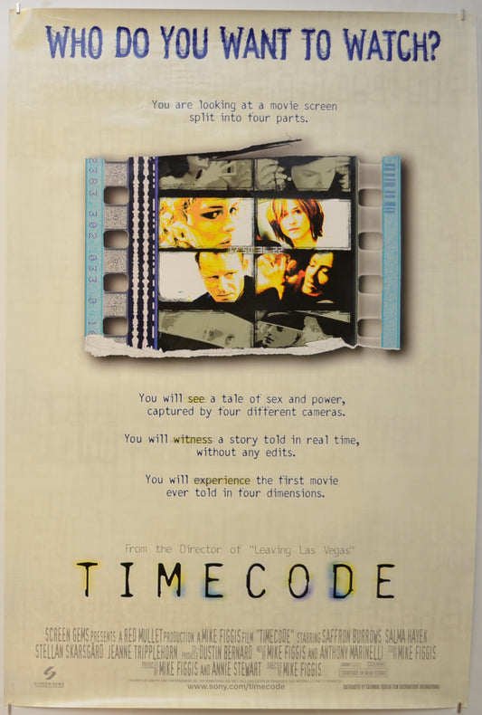 Timecode  Original One Sheet Poster - Film Poster - Movie Poster