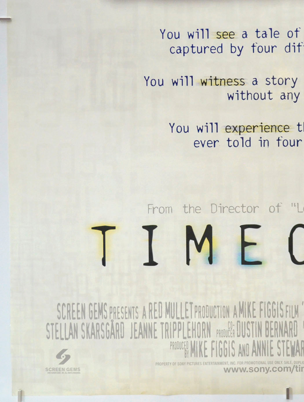 TIMECODE (Bottom Left) Cinema One Sheet Movie Poster 