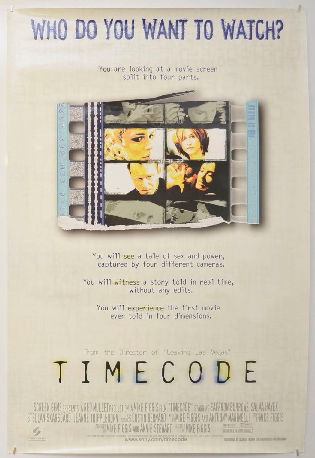 Timecode Original One Sheet Poster - Film Poster - Movie Poster