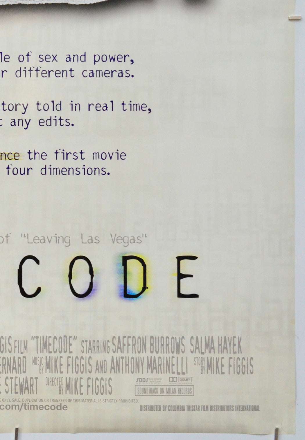 Timecode (Bottom Right) Cinema One Sheet Movie Poster 