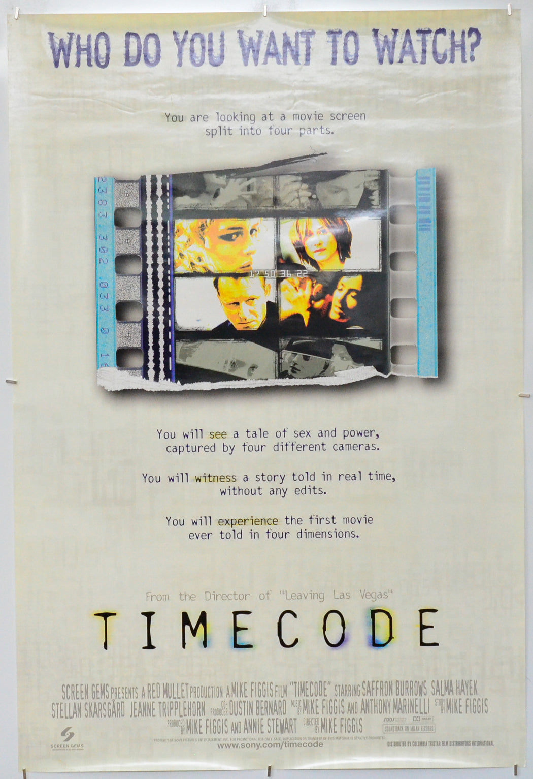 Timecode - Original One Sheet Poster - Film Poster - Movie Poster 