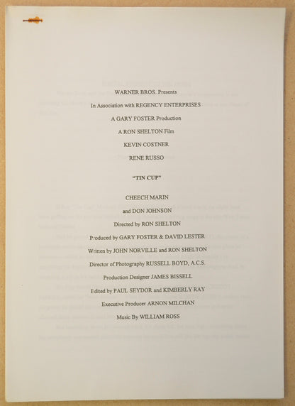 TIN CUP Original Cinema Press Kit – Production Info 