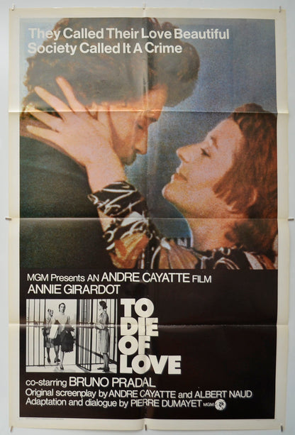 To Die Of Love (a.k.a. Mourir d'aimer...) Original One Sheet Poster - Film Poster - Movie Poster