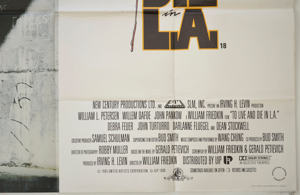 TO LIVE AND DIE IN L.A. (Bottom Right) Cinema Quad Movie Poster 