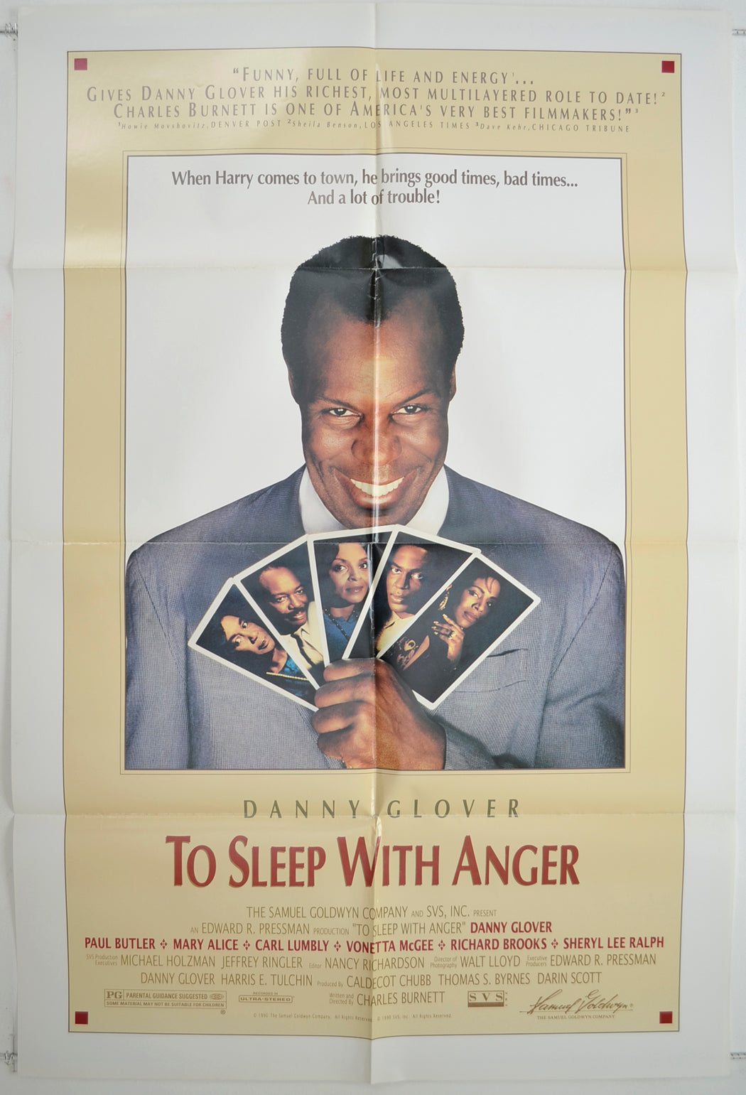 To Sleep With Anger   Original One Sheet Poster - Film Poster - Movie Poster 