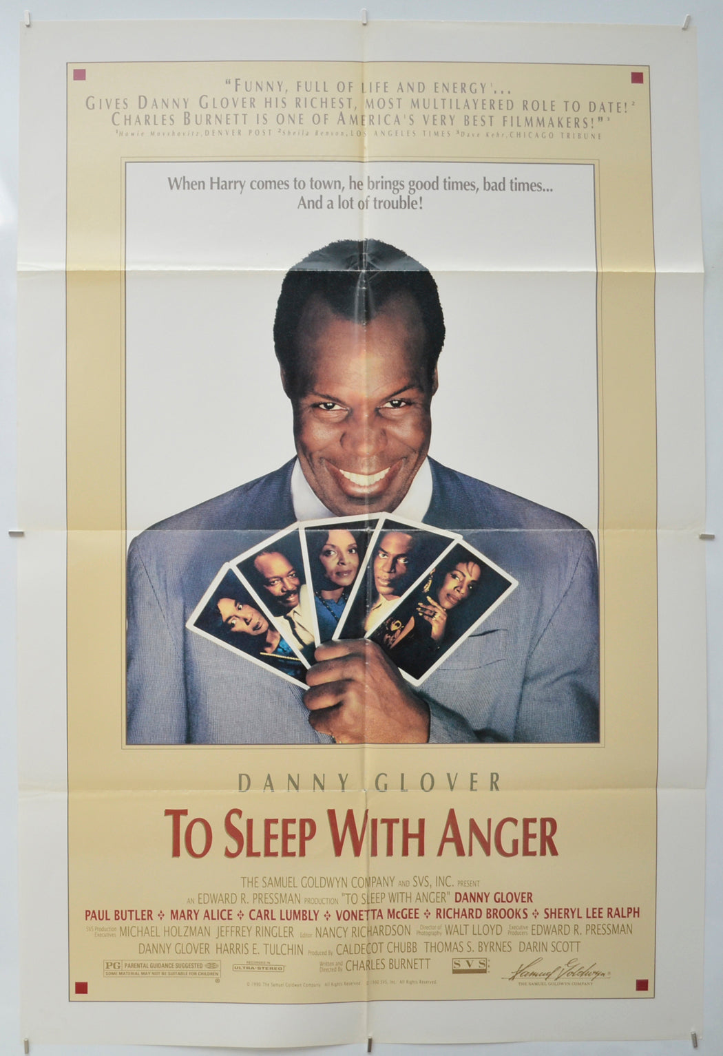 To Sleep With Anger  Original One Sheet Poster - Film Poster - Movie Poster