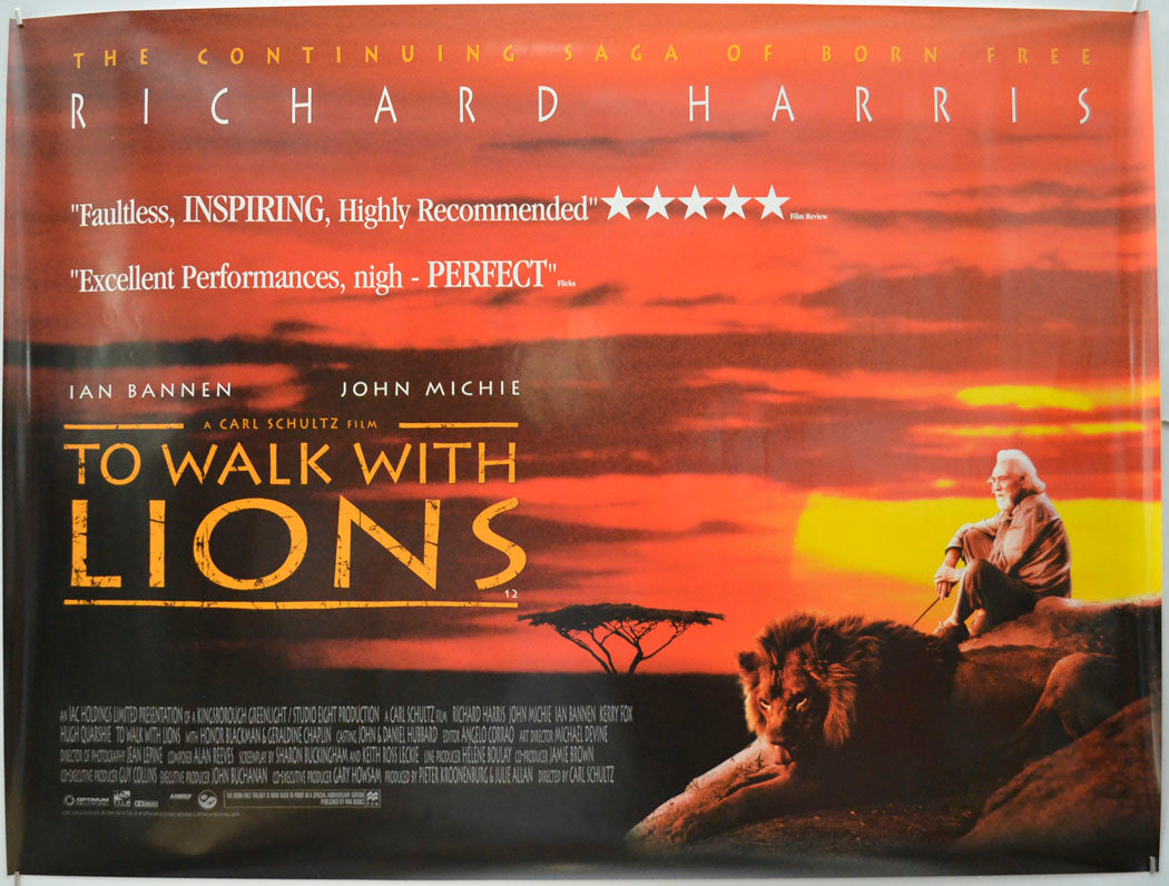 To Walk With Lions Original Quad Poster - Film Poster - Movie Poster