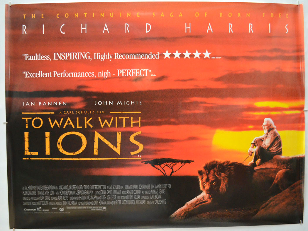 To Walk With Lions Original Quad Poster - Film Poster - Movie Poster