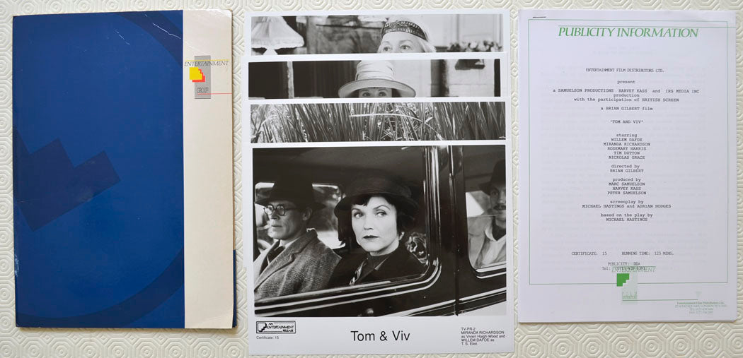 Tom And Viv Original Cinema Exhibitors Press Kit 