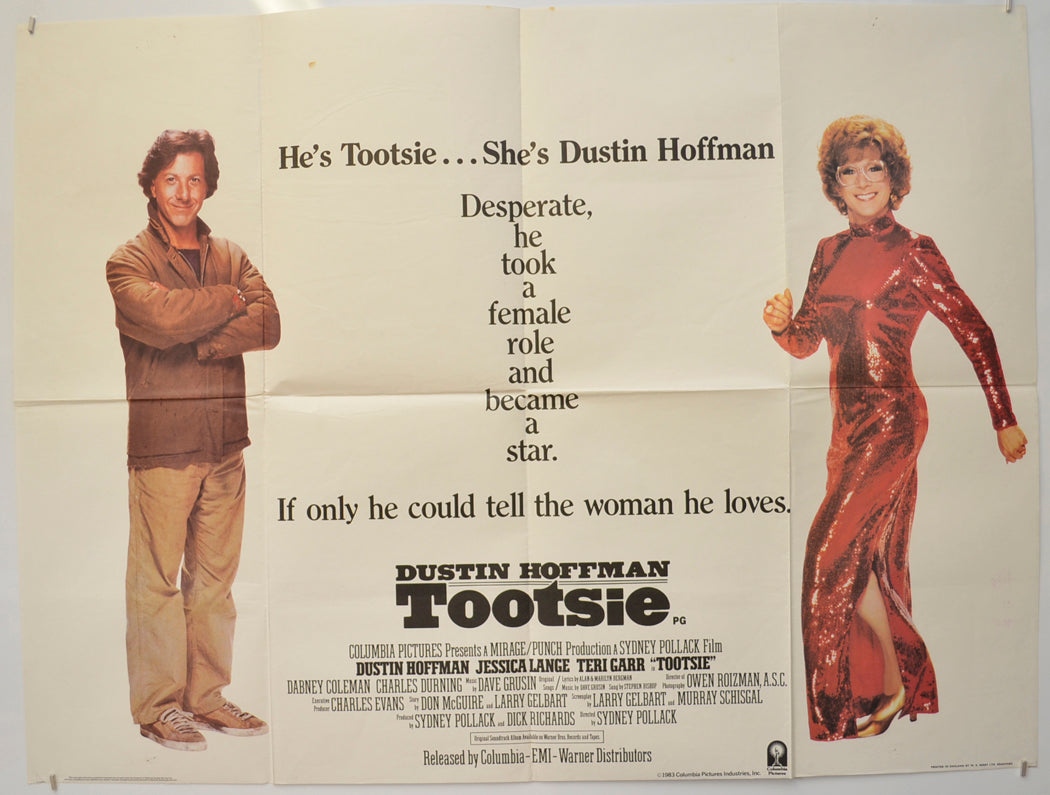 Tootsie Original Quad Poster - Film Poster - Movie Poster  