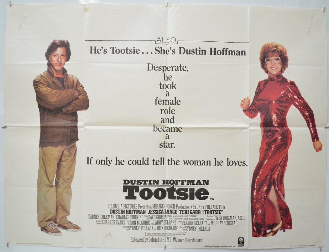 Tootsie - Original Quad Poster - Film Poster - Movie Poster