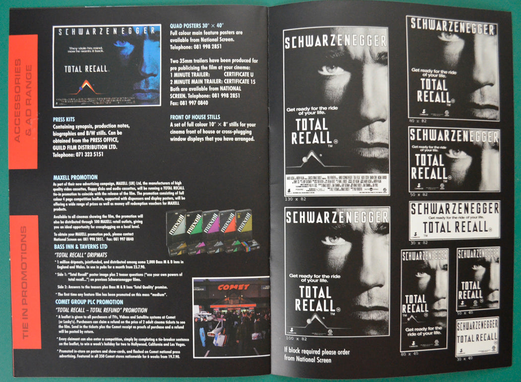 TOTAL RECALL – Original Cinema Exhibitors Press Book - Inside