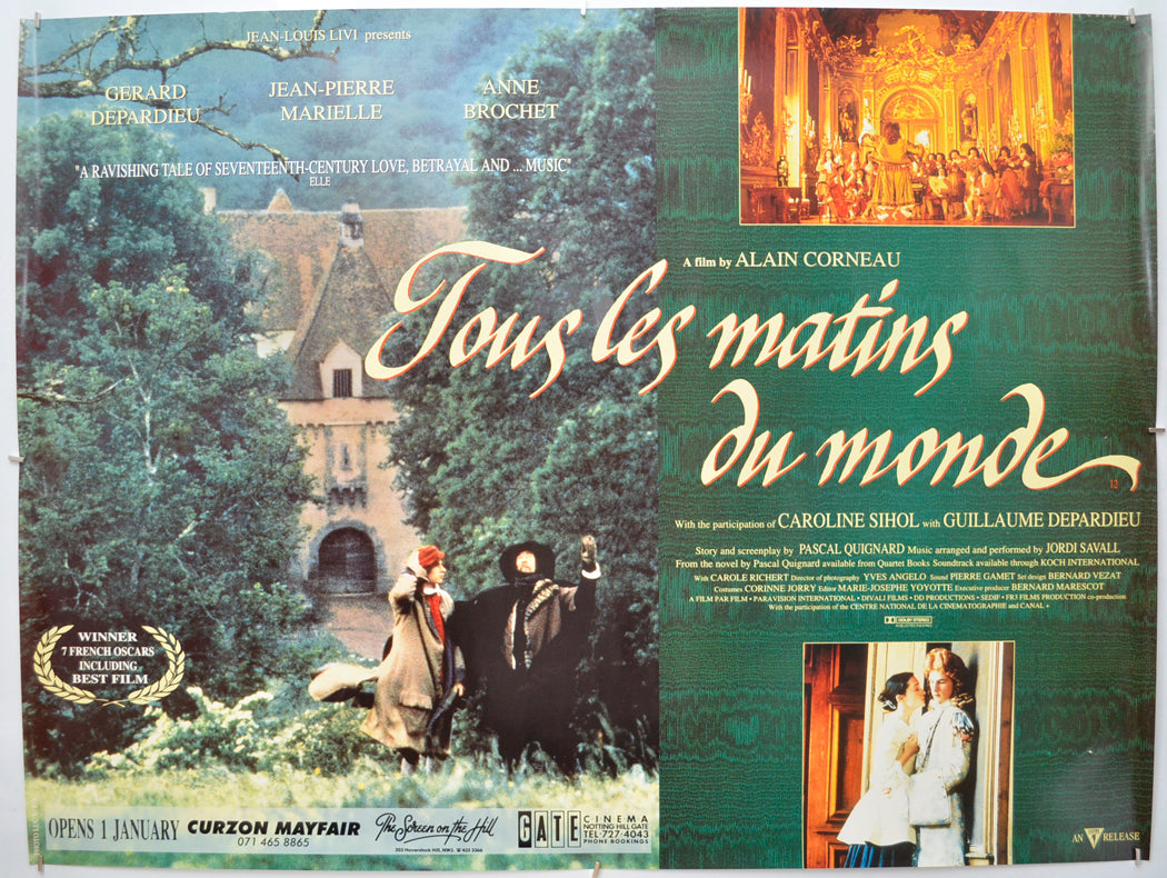 Tous Les Matins Du Monde Original Quad Poster - Film Poster - Movie Poster