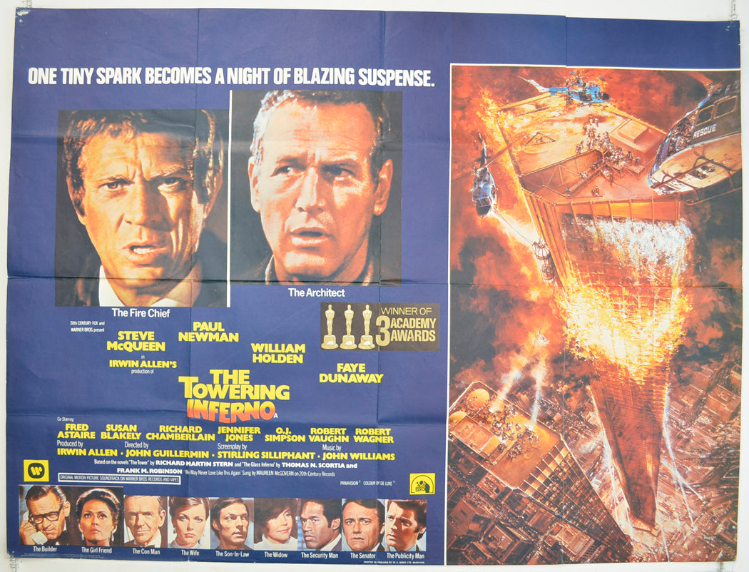 The Towering Inferno  Original Quad Poster - Film Poster - Movie Poster