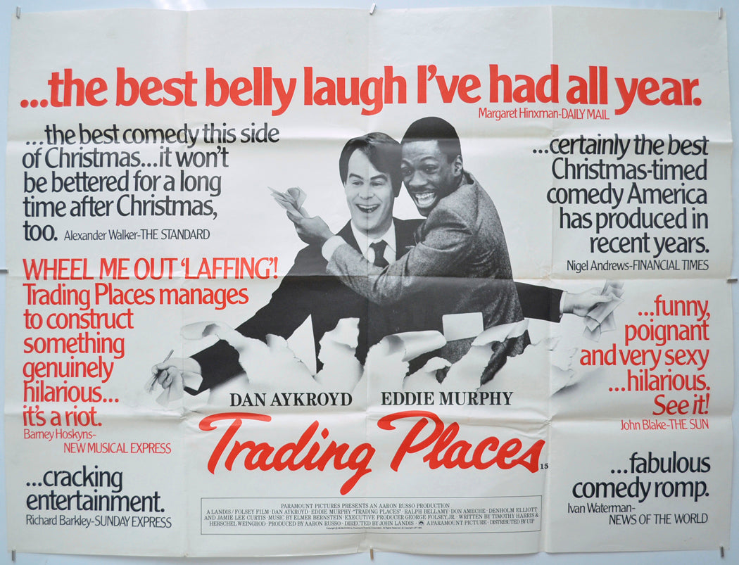 Trading Places (Reviews Version)  Original Quad Poster - Film Poster - Movie Poster