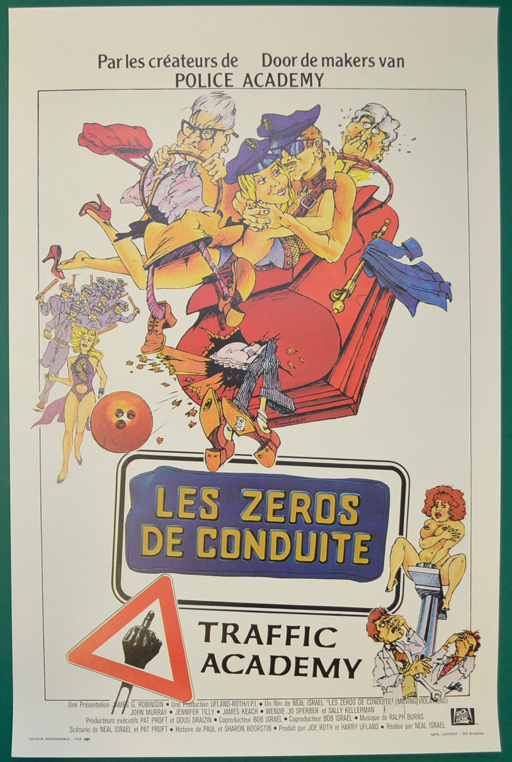 Traffic Academy   (a.k.a. Moving Violations)   Original Belgian Poster - Film Poster - Movie Poster  