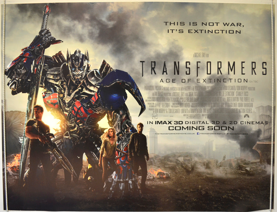 Transformers : Age Of Extinction  Original Quad Poster - Film Poster - Movie Poster 