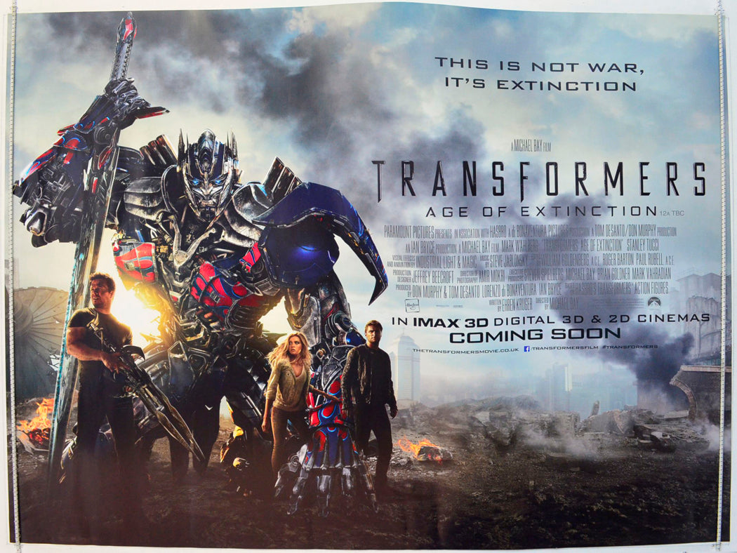 Transformers : Age Of Extinction Original British Quad Poster - Film Poster - Movie Poster 