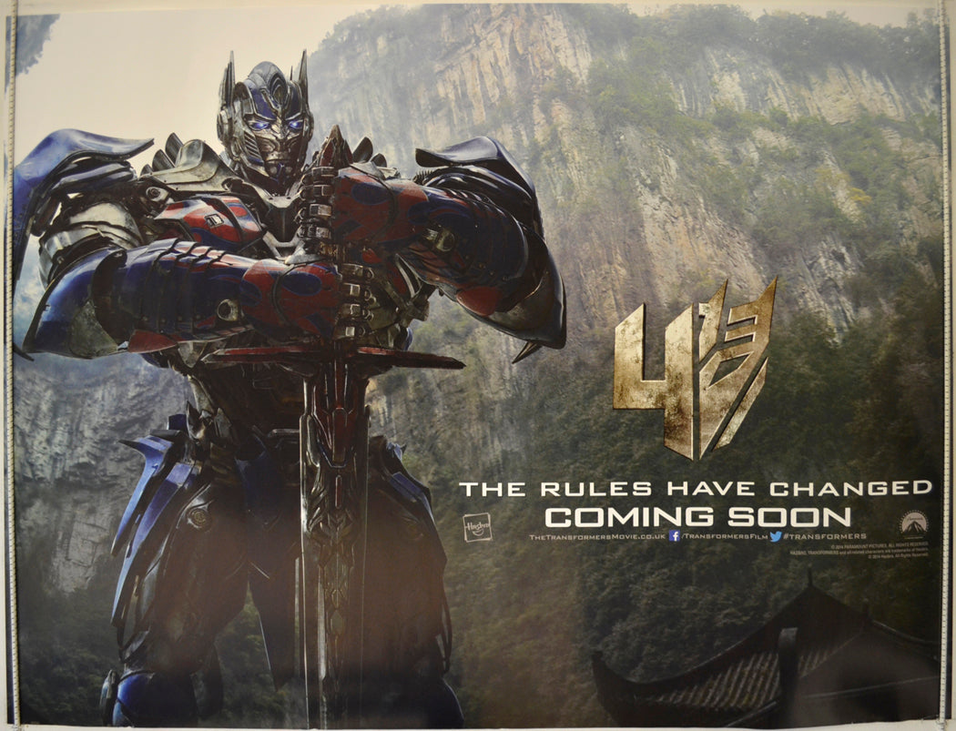 Transformers : Age Of Extinction  (Optimus Prime - Teaser / Advance Version)  Original Quad Poster - Film Poster - Movie Poster 