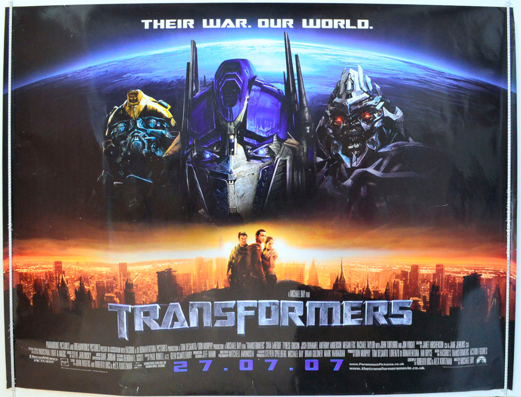 Transformers Original British Quad Poster - Film Poster - Movie Poster 