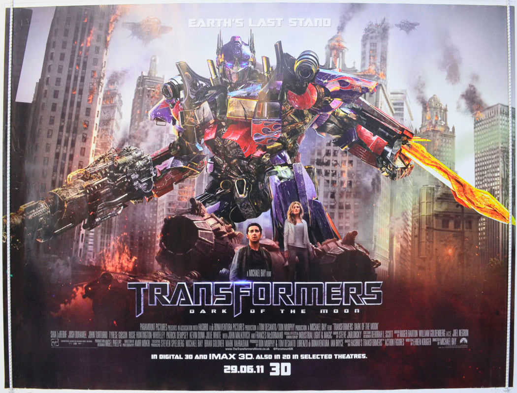 Transformers : Dark Of The Moon Original British Quad Poster - Film Poster - Movie Poster 