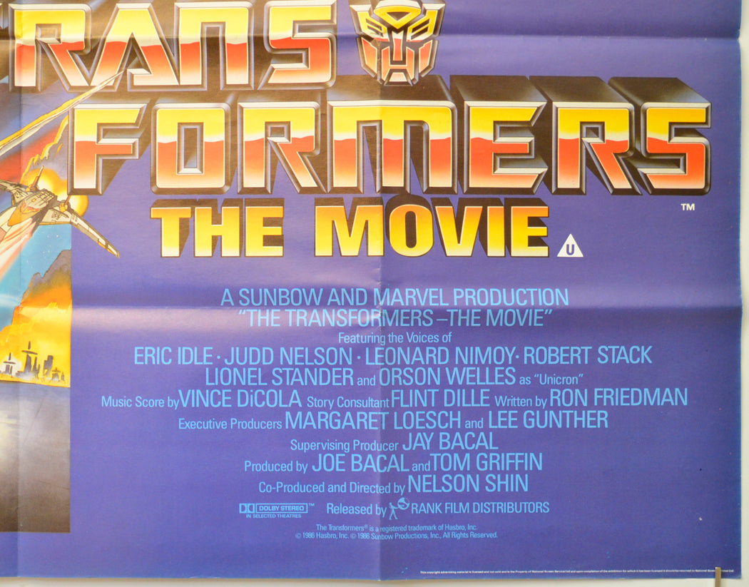 TRANSFORMERS : THE MOVIE (Bottom Right) Cinema Quad Movie Poster 