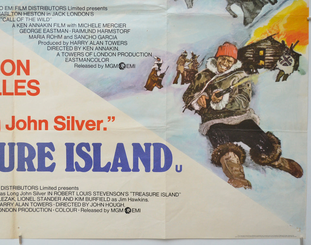 TREASURE ISLAND / CALL OF THE WILD (Bottom Right) Cinema Quad Movie Poster 