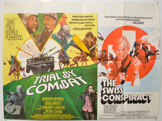 Trial By Combat / The Swiss Conspiracy (Double Bill) Original Quad Poster - Film Poster - Movie Poster