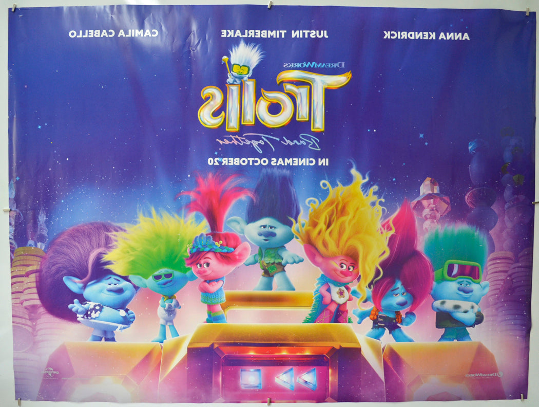 TROLLS BAND TOGETHER (Back) Cinema Quad Movie Poster 