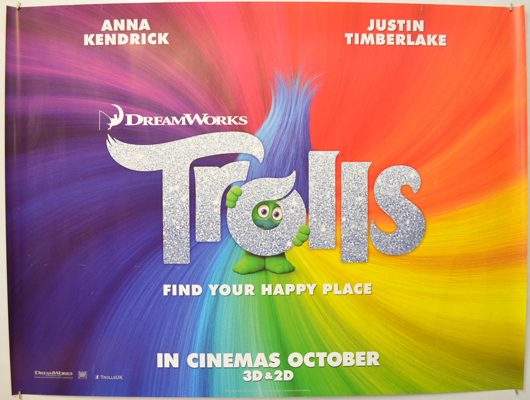 Trolls (Teaser / Advance Version)  Original Quad Poster - Film Poster - Movie Poster