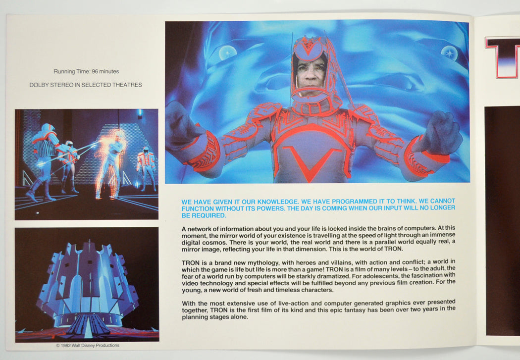 TRON Cinema Exhibitors Press Synopsis Credits Booklet - INSIDE 