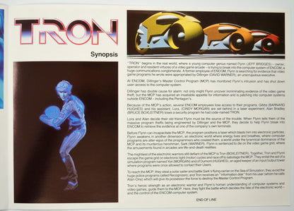 TRON Cinema Exhibitors Press Synopsis Credits Booklet - INSIDE  