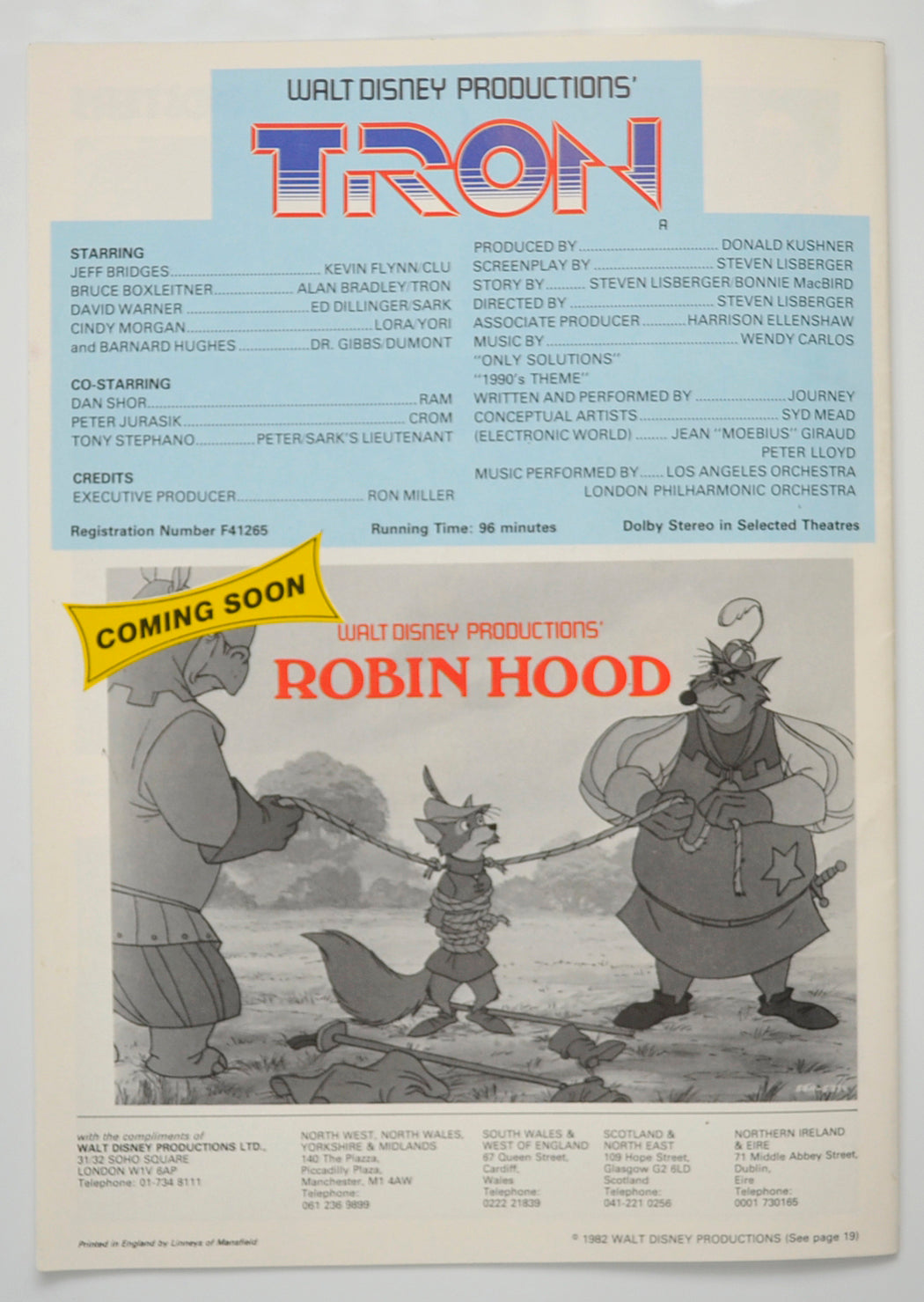 TRON Cinema Exhibitors Campaign Pressbook - BACK 