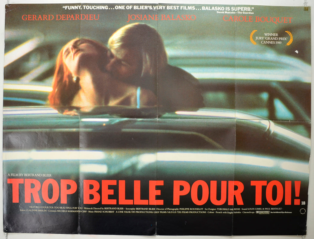 Trop Belle Pour Toi  (a.k.a. Too Beautiful for You)  Original Quad Poster - Film Poster - Movie Poster 