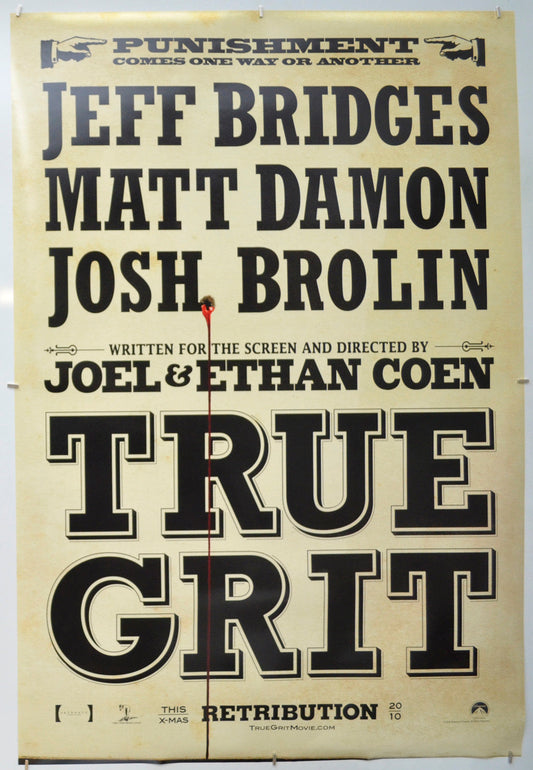 True Grit - Original One Sheet Poster - Film Poster - Movie Poster 