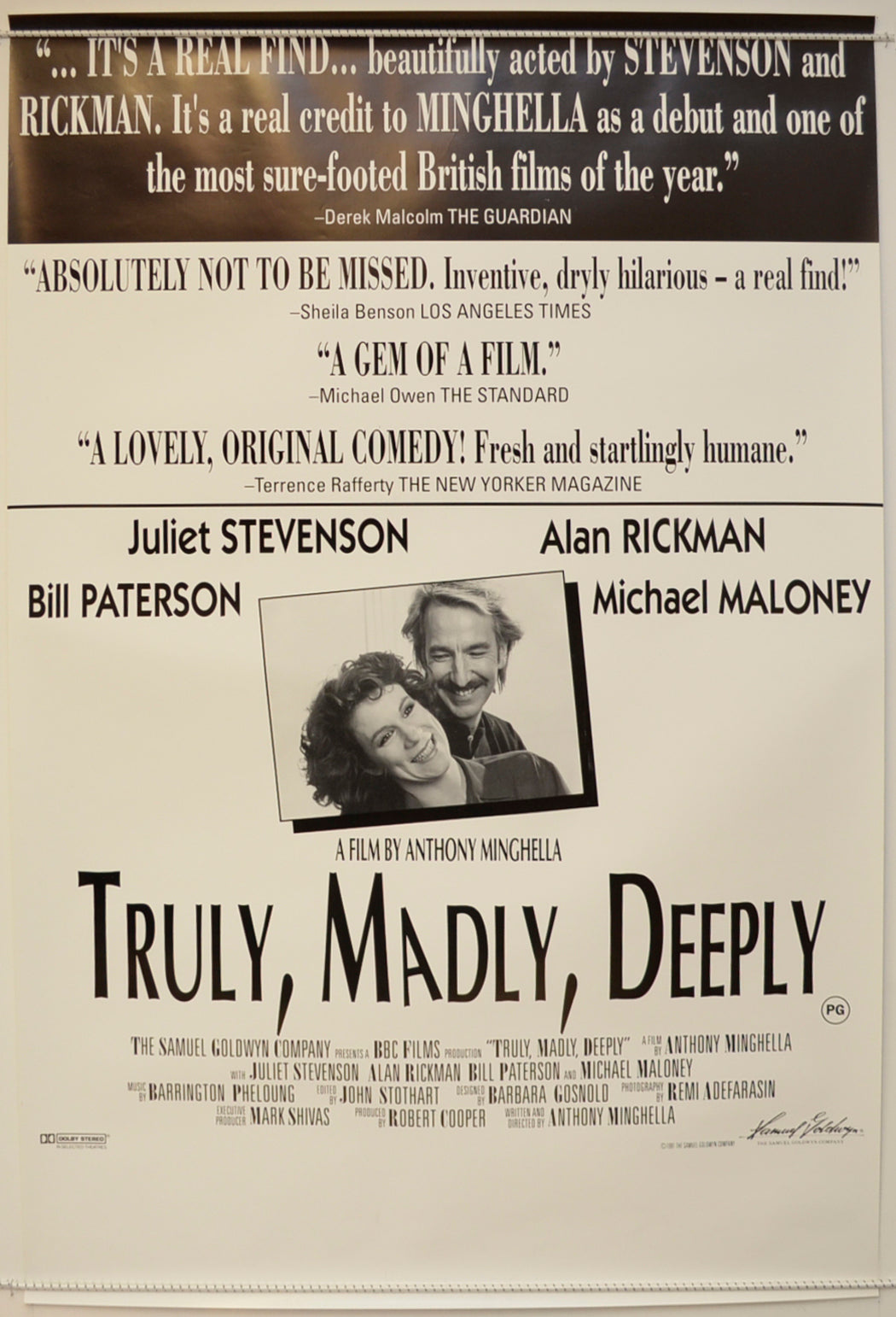 Truly, Madly, Deeply  Original One Sheet Poster - Film Poster - Movie Poster 