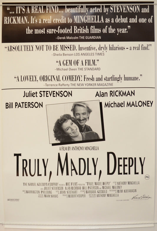 Truly, Madly, Deeply  Original One Sheet Poster - Film Poster - Movie Poster 