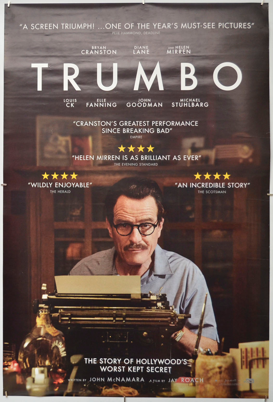 Trumbo Original One Sheet Poster - Film Poster - Movie Poster