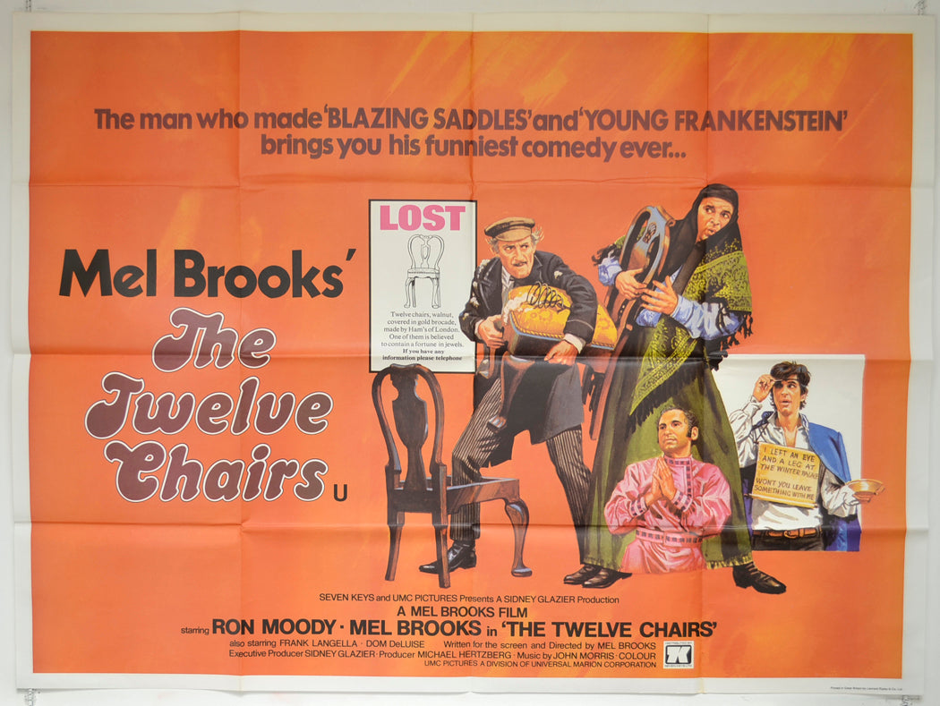 The Twelve Chairs Original Quad Poster - Film Poster - Movie Poster  