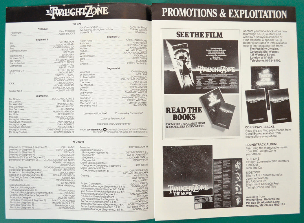 TWILIGHT ZONE - THE MOVIE – Cinema Exhibitors Campaign Press Book - Inside