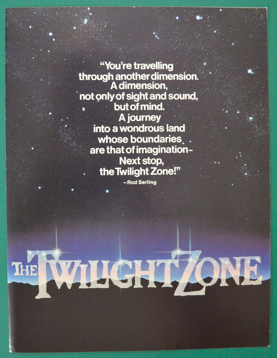 TWILIGHT ZONE - THE MOVIE – Cinema Exhibitors Campaign Press Book – Synopsis Front