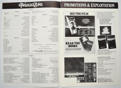 THE TWILIGHT ZONE : THE MOVIE Cinema Exhibitors Campaign Pressbook - INSIDE 