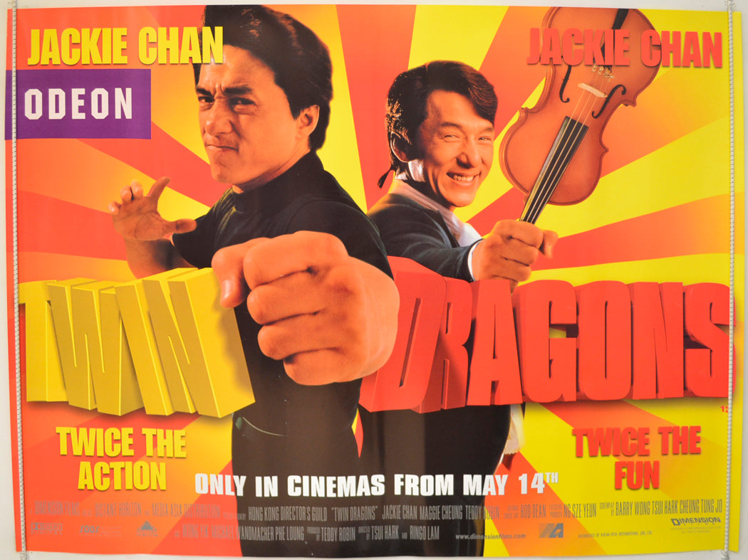 Twin Dragons  Original Quad Poster - Film Poster - Movie Poster 