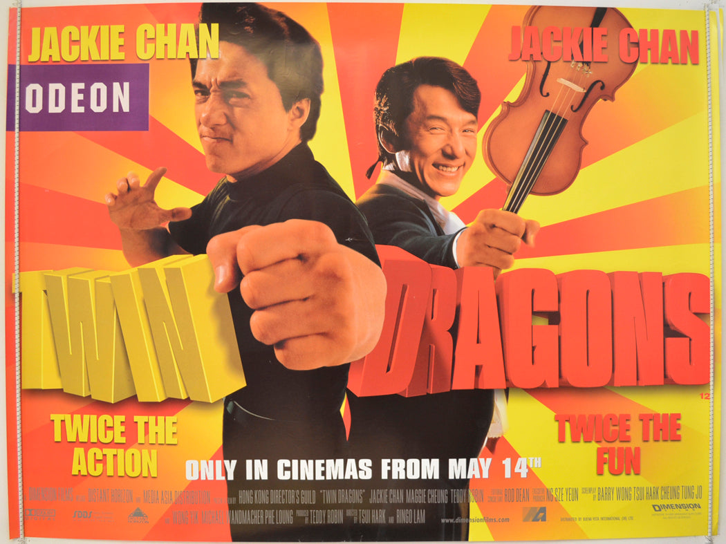 Twin Dragons  Original Quad Poster - Film Poster - Movie Poster 