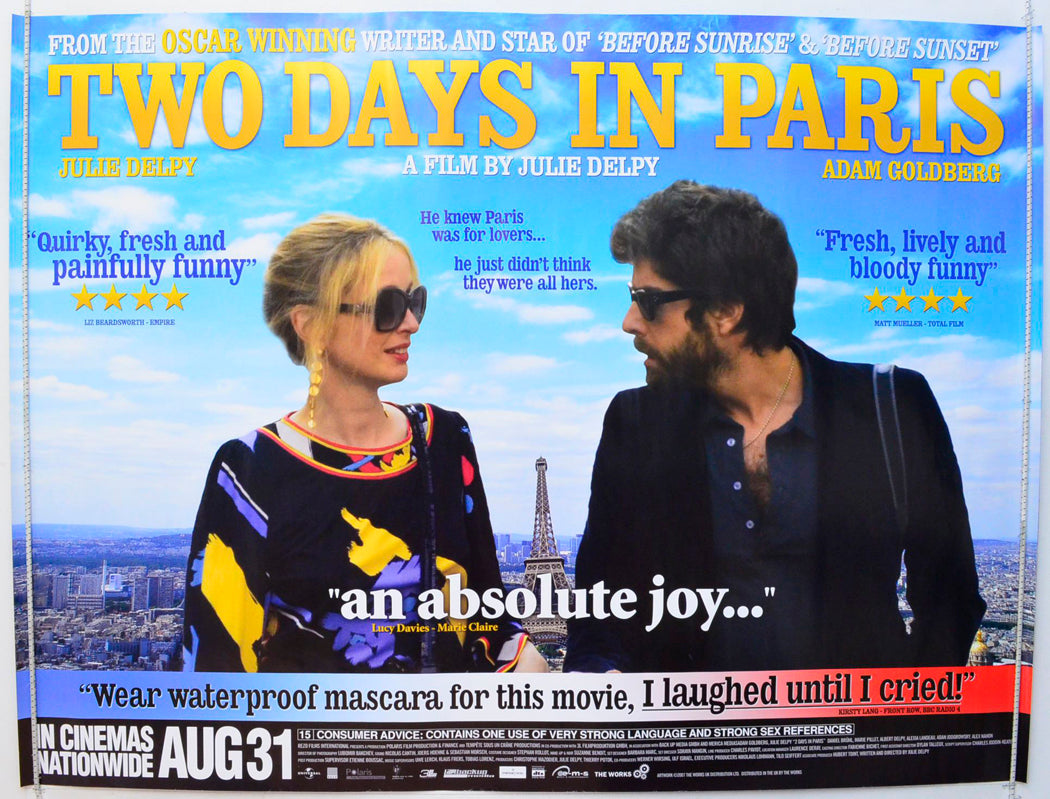 Two Days In Paris Original British Quad Poster - Film Poster - Movie Poster 