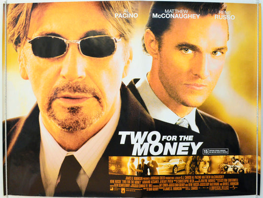 Two For The Money Original British Quad Poster - Film Poster - Movie Poster 