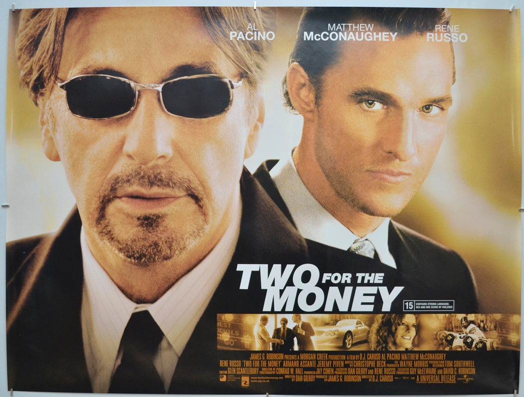 Two For The Money - Original Quad Poster - Film Poster - Movie Poster